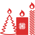 Новогодние свечи и подсвечники