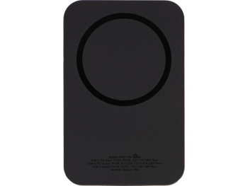 Магнитный беспроводной внешний аккумулятор "MagnetIQ", 5000 mah, 10 W, черный