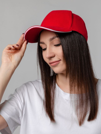 Бейсболка Generic, красная с белым кантом