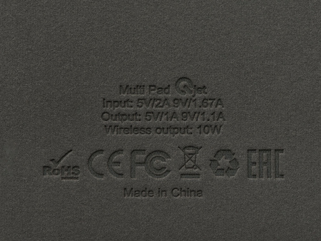 Многофункциональный коврик для мыши «Multi Pad» с беспроводной зарядкой и LCD экраном, 10 Вт, черный