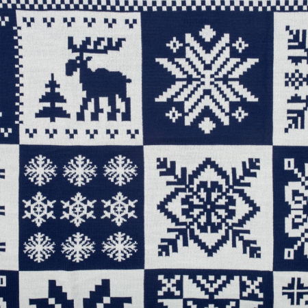 Плед Norse, синий с белым