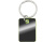 Металлический брелок с пластиковой цветной вставкой "SteelPop Rct", серебристый с зеленым яблоком