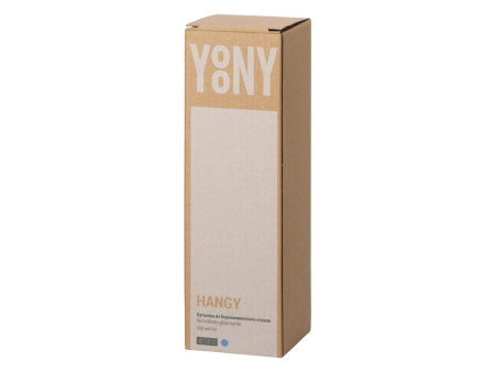 Бутылка из боросиликатного стекла "Hangy", 550 мл, индиго