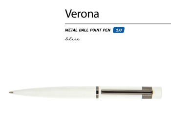 Ручка шариковая автоматическая BrunoVisconti "VERONA" цвет корпуса белый, soft-touch, 1 мм, синяя