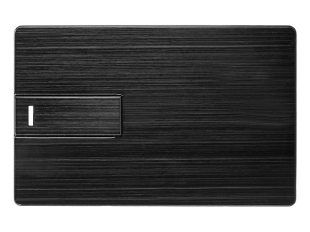 Флеш-карта USB 2.0 16 Gb в виде металлической карты "Card Metal", черный