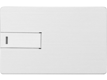 Флеш-карта USB 2.0 16 Gb в виде металлической карты "Card Metal", серебристый